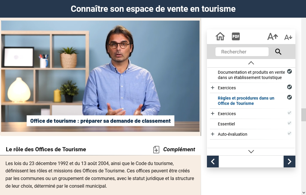 Module de formation tourisme